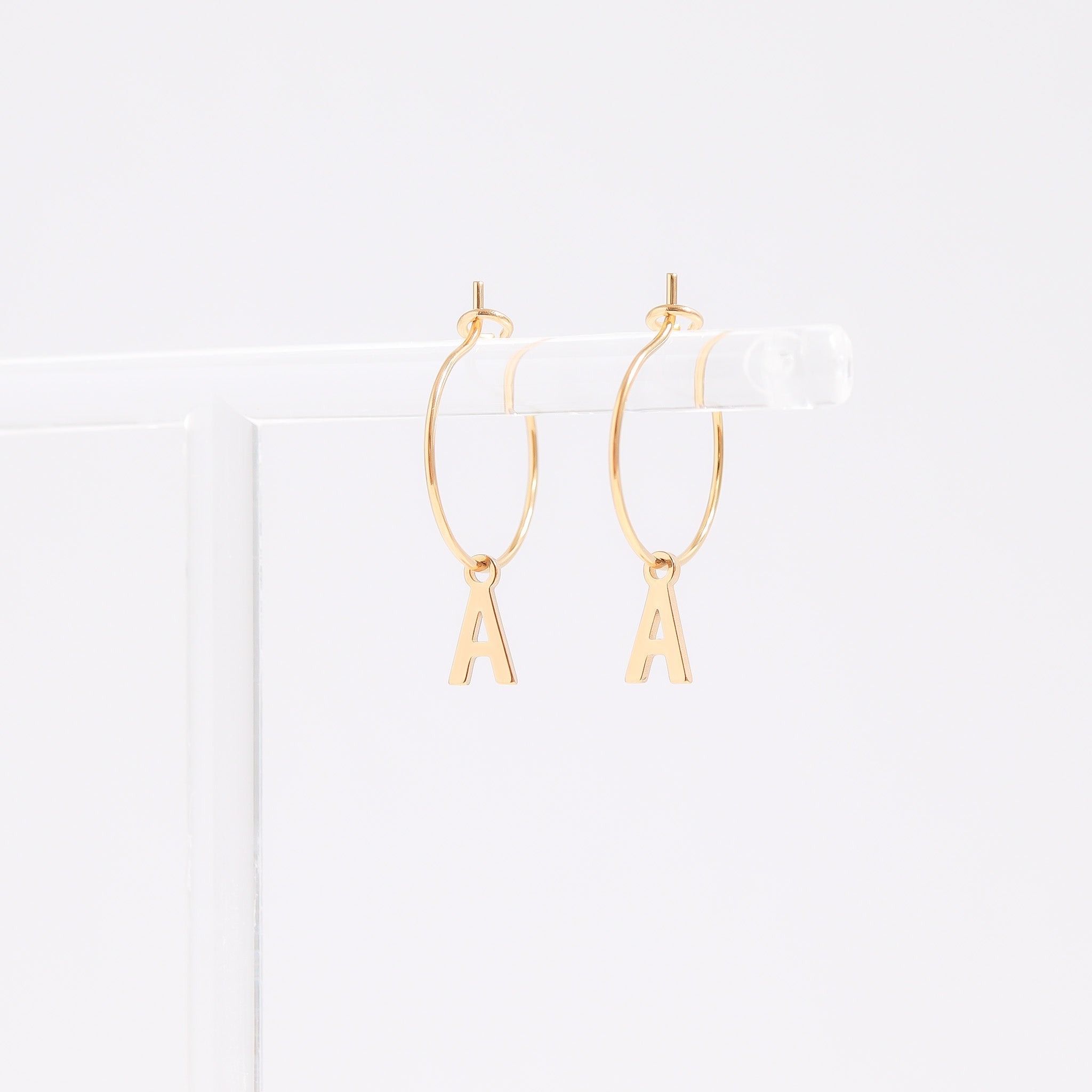 Mini Hoop Earrings – Gold Plated Initial Hoops | Hypoallergenic Stainless Steel Jewelry