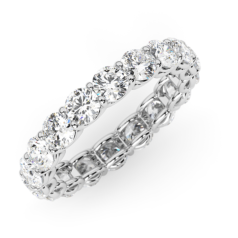 Lab Grown Diamond Ring – 2 CTW Diamond Eternity Band | 14K White Gold Band