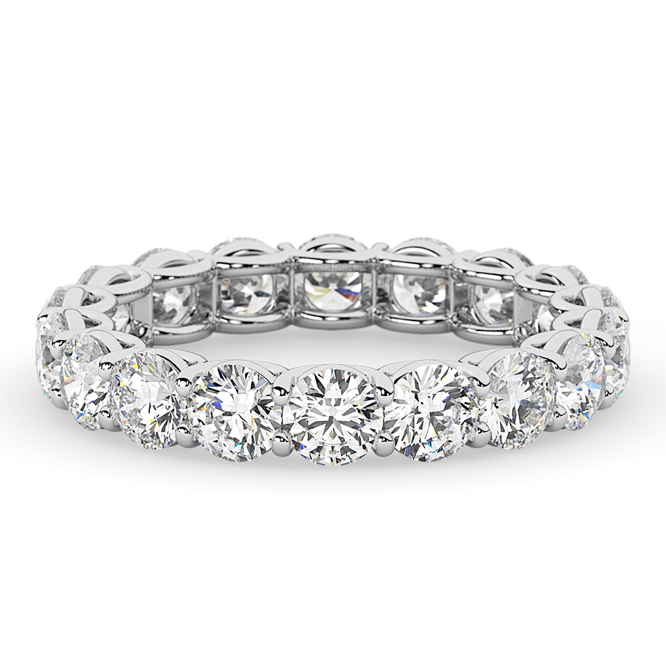 Lab Grown Diamond Ring – 2 CTW Diamond Eternity Band | 14K White Gold Band