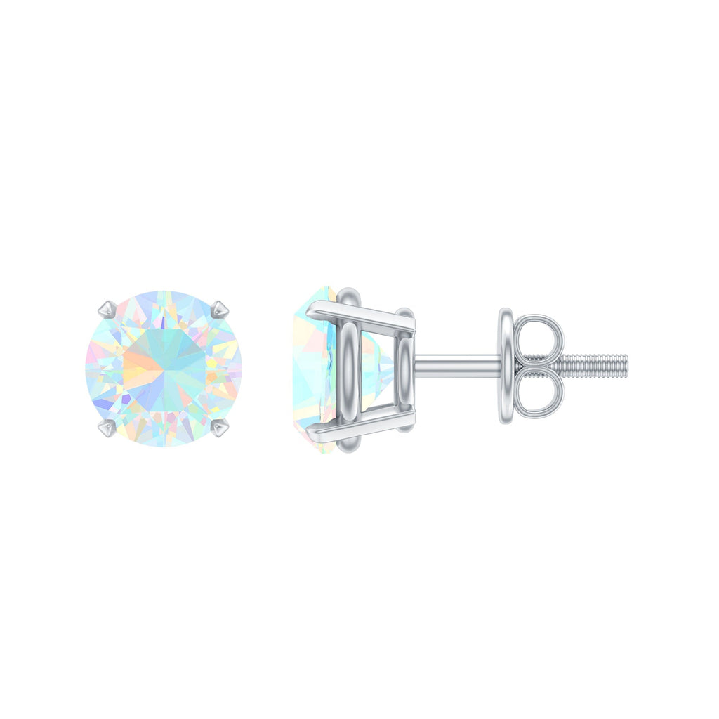 Ethiopian Opal Earrings – 5mm Round Opal Studs | Claw Setting Jewelry