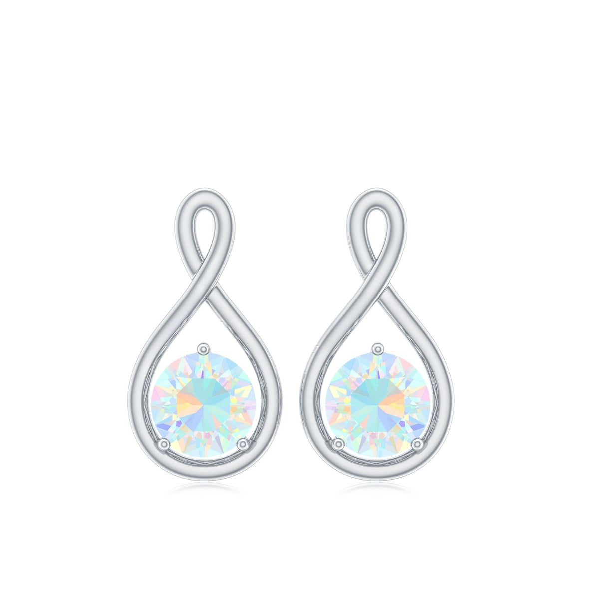 Ethiopian Opal Earrings – AAA Quality Rainbow Opal Studs | Infinity Symbol Jewelry