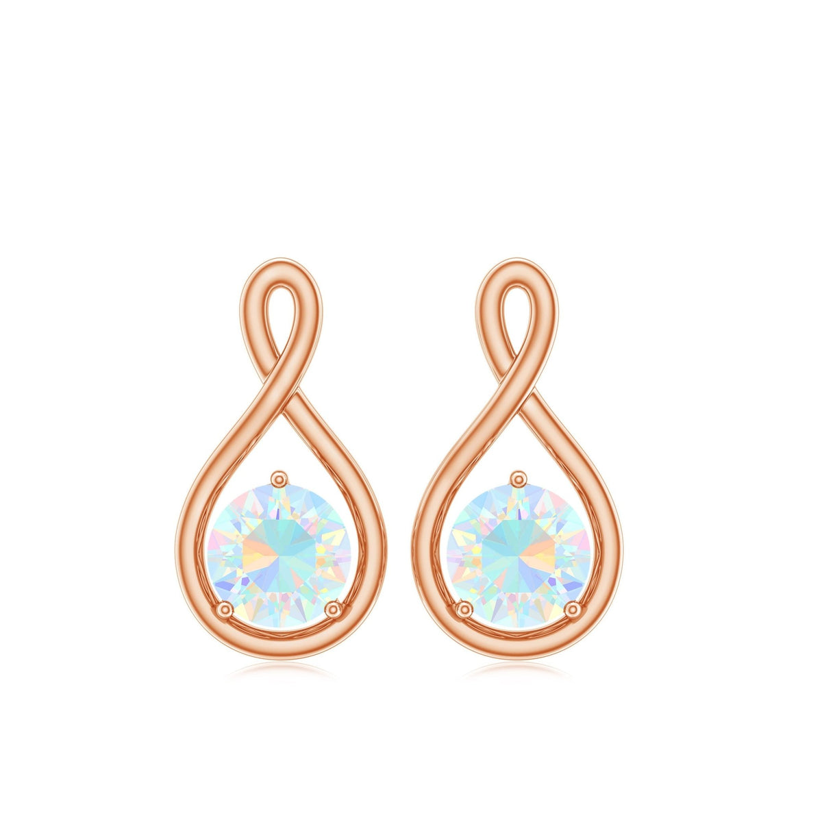 Ethiopian Opal Earrings – AAA Quality Rainbow Opal Studs | Infinity Symbol Jewelry