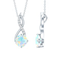 Ethiopian Opal Solitaire Infinity Necklace with Moissanite