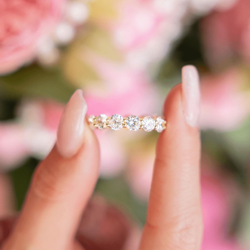 Evelyn Eternity Ring in Gold - Bold and Beautiful Attention Grabber
