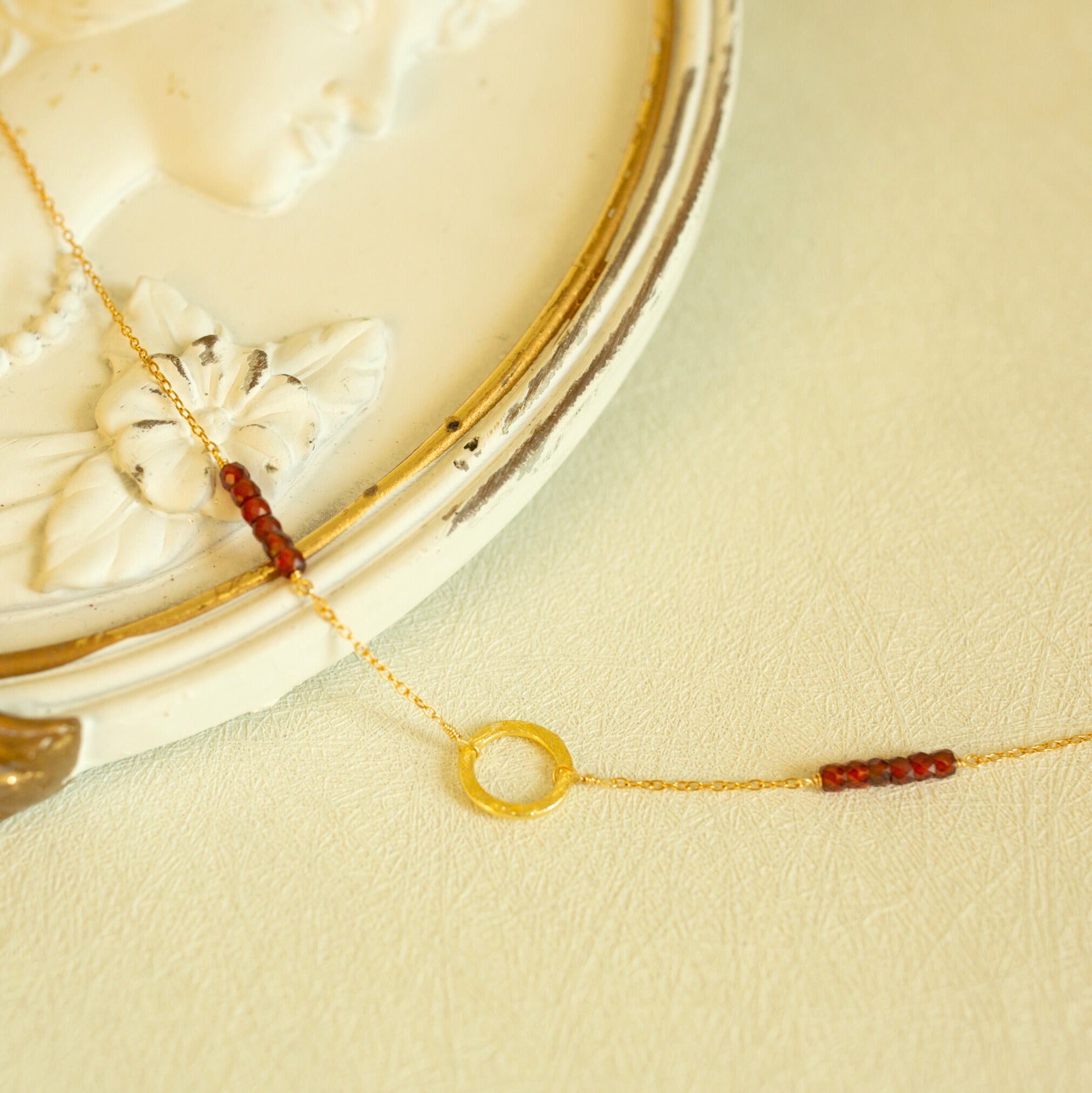 Solara Necklace – Handmade Adjustable Chain Gold Vermeil Necklace with Gemstones