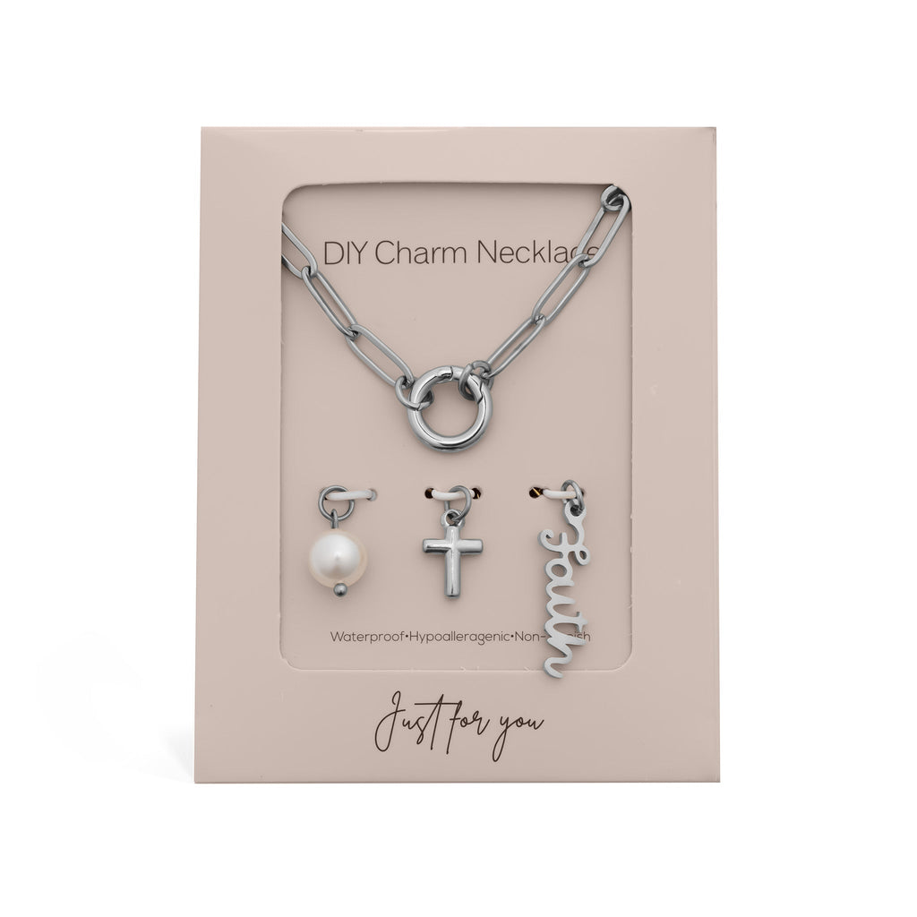 Faith Charm Necklace – 18K Gold Plated Stainless Steel Paperclip Holder Gift Set - Charm Necklace | Sunflower Soul Boutique