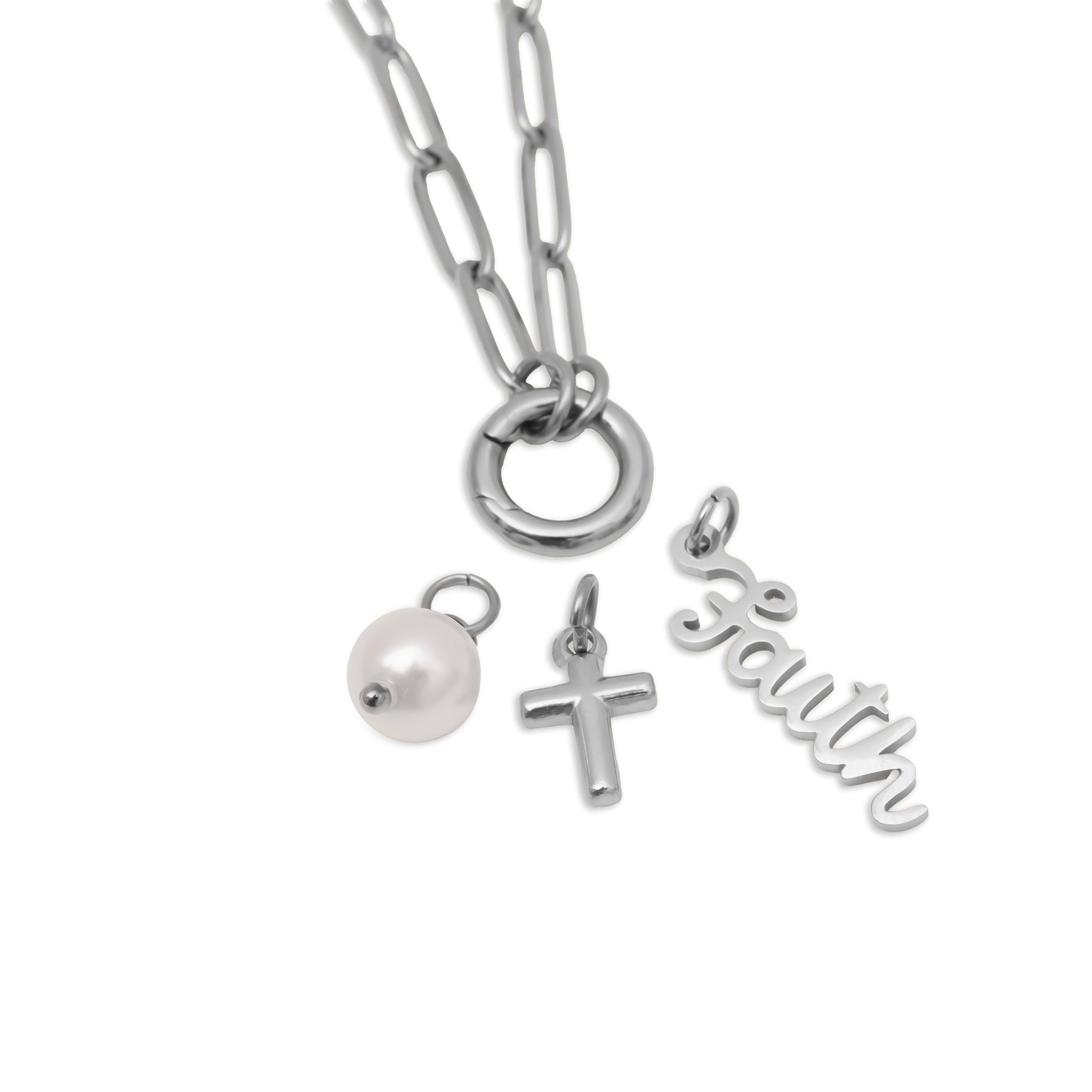 Faith Charm Necklace – 18K Gold Plated Stainless Steel Paperclip Holder Gift Set - Charm Necklace | Sunflower Soul Boutique
