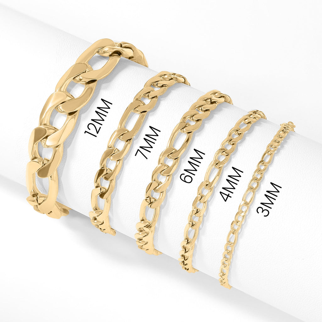 Figaro Chain Bracelet – Adjustable Gold Chain With PVD Gold Coating & Lobster Clasp - Bracelets | Sunflower Soul Boutique