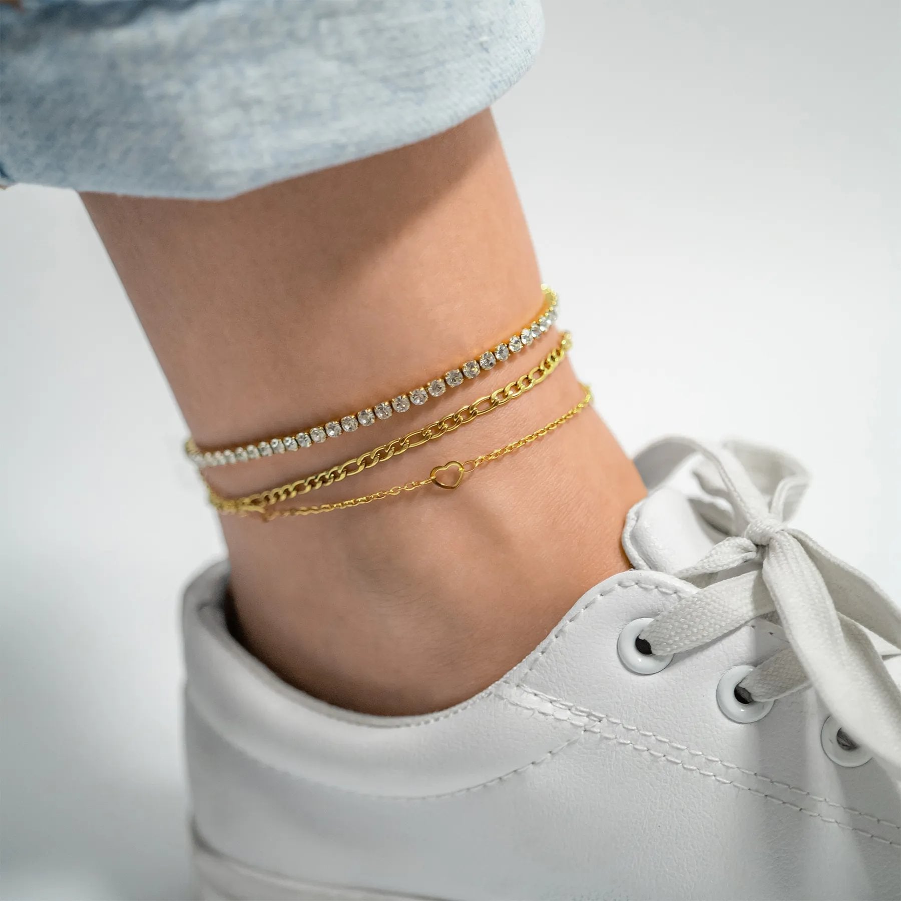 Figaro Chain Bracelet – Adjustable Gold Chain With PVD Gold Coating & Lobster Clasp - Bracelets | Sunflower Soul Boutique