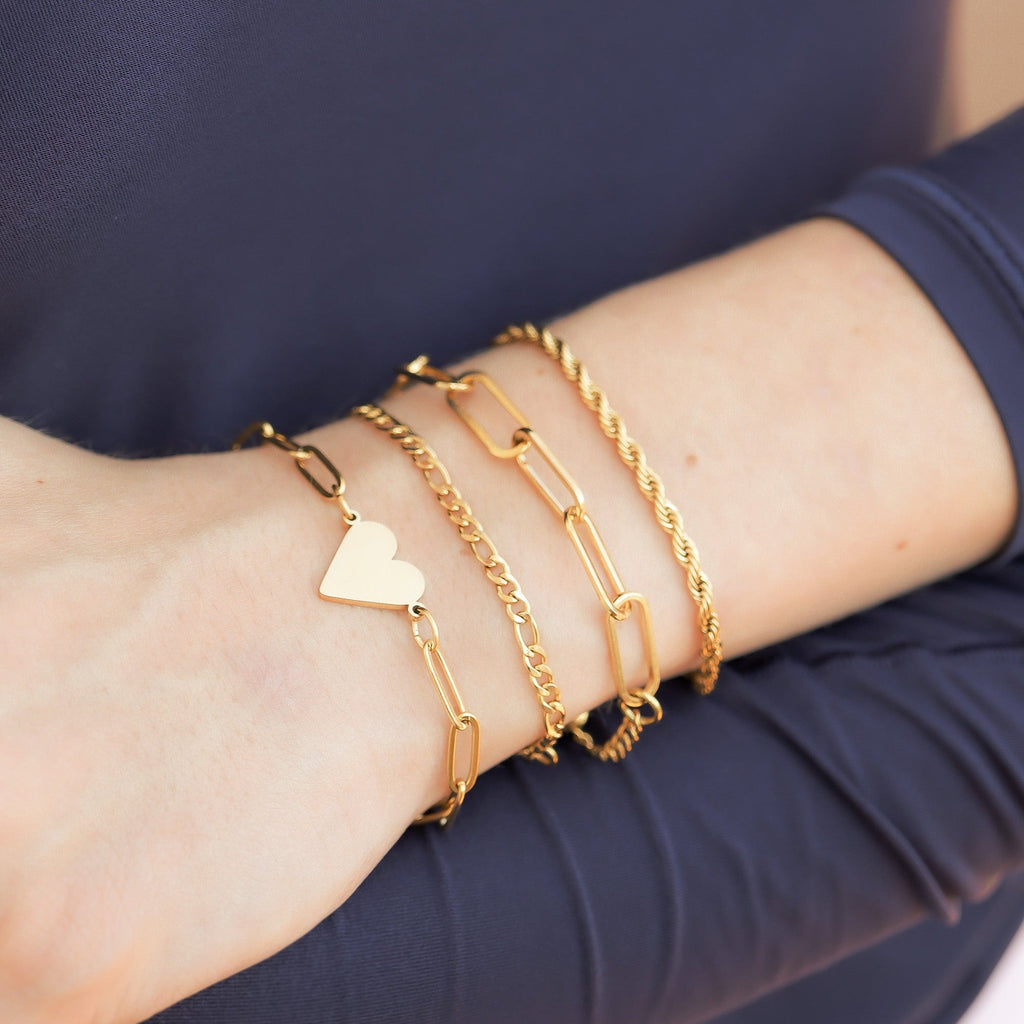 Figaro Chain Bracelet – Adjustable Gold Chain With PVD Gold Coating & Lobster Clasp - Bracelets | Sunflower Soul Boutique