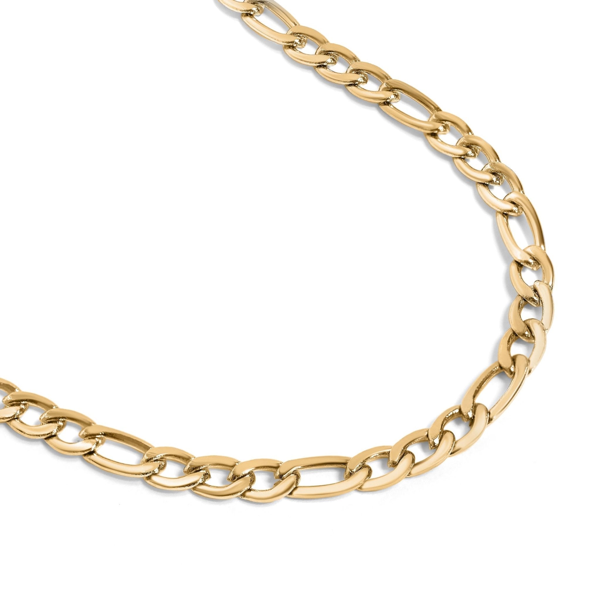 Figaro Chain Necklace – 18K Gold Link Jewelry | Tarnish Resistant, Waterproof Design - Chain | Sunflower Soul Boutique