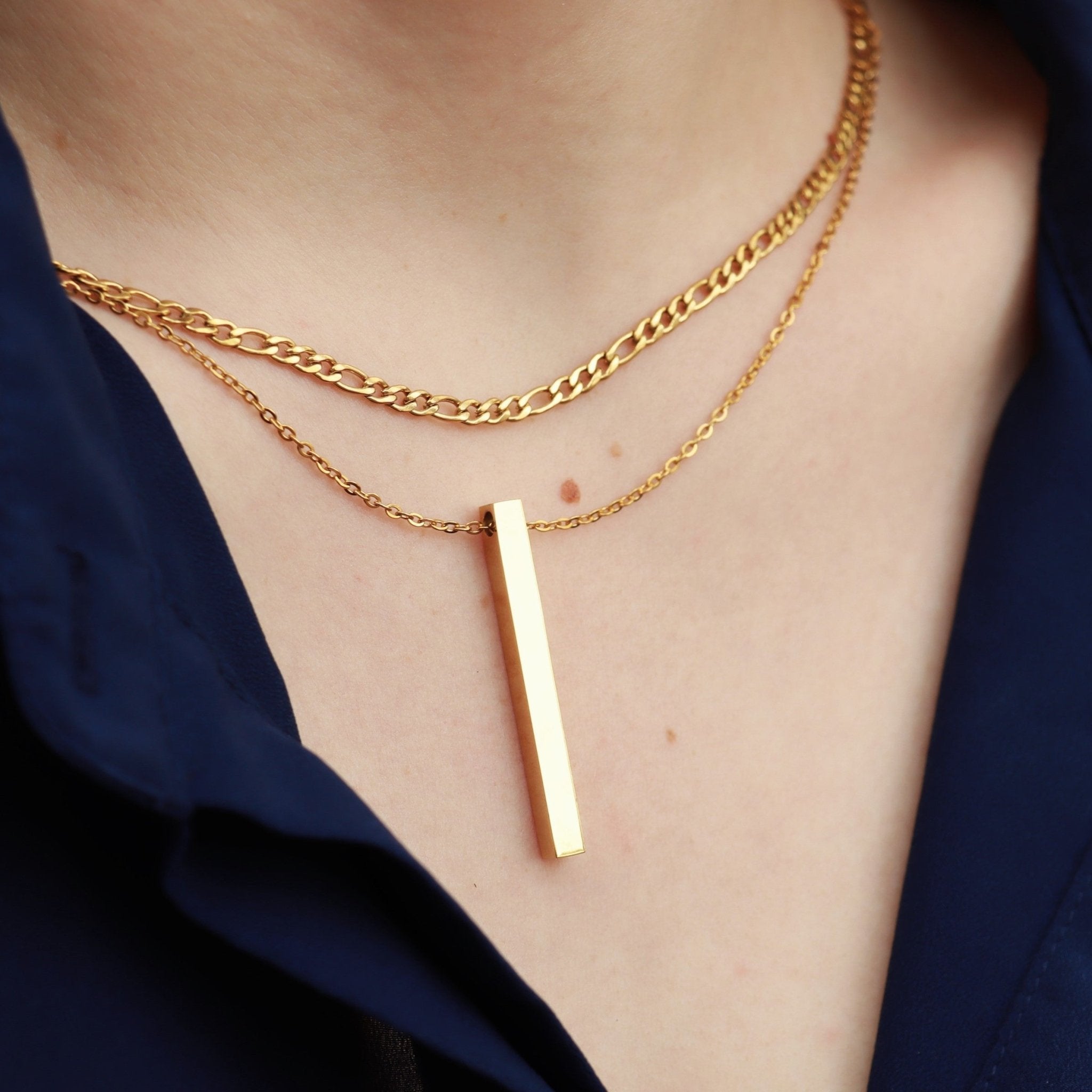 Figaro Chain Necklace – 18K Gold Link Jewelry | Tarnish Resistant, Waterproof Design - Chain | Sunflower Soul Boutique