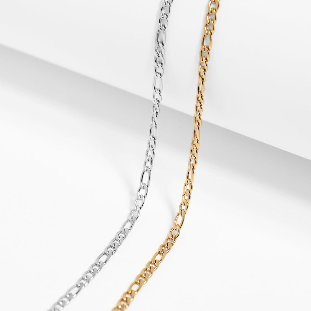 Figaro Chain Necklace – 18K Gold Link Jewelry | Tarnish Resistant, Waterproof Design - Chain | Sunflower Soul Boutique