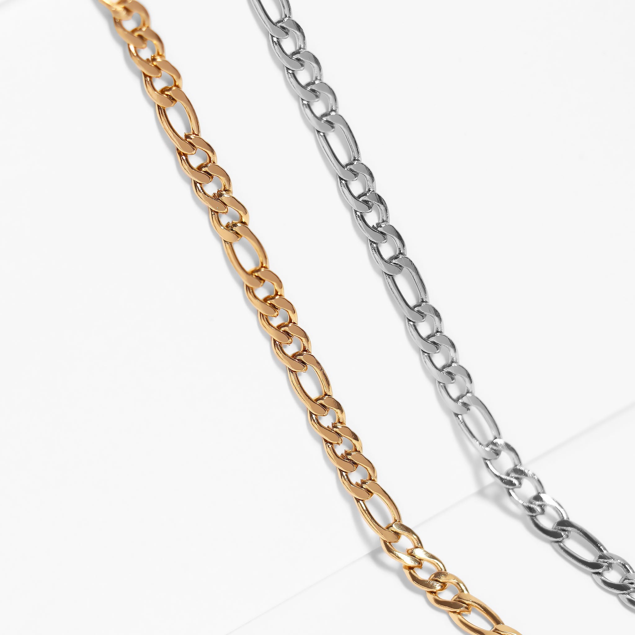 Stainless Steel Figaro Necklace – Durable Hypoallergenic Chain With Sleek Silver Links
