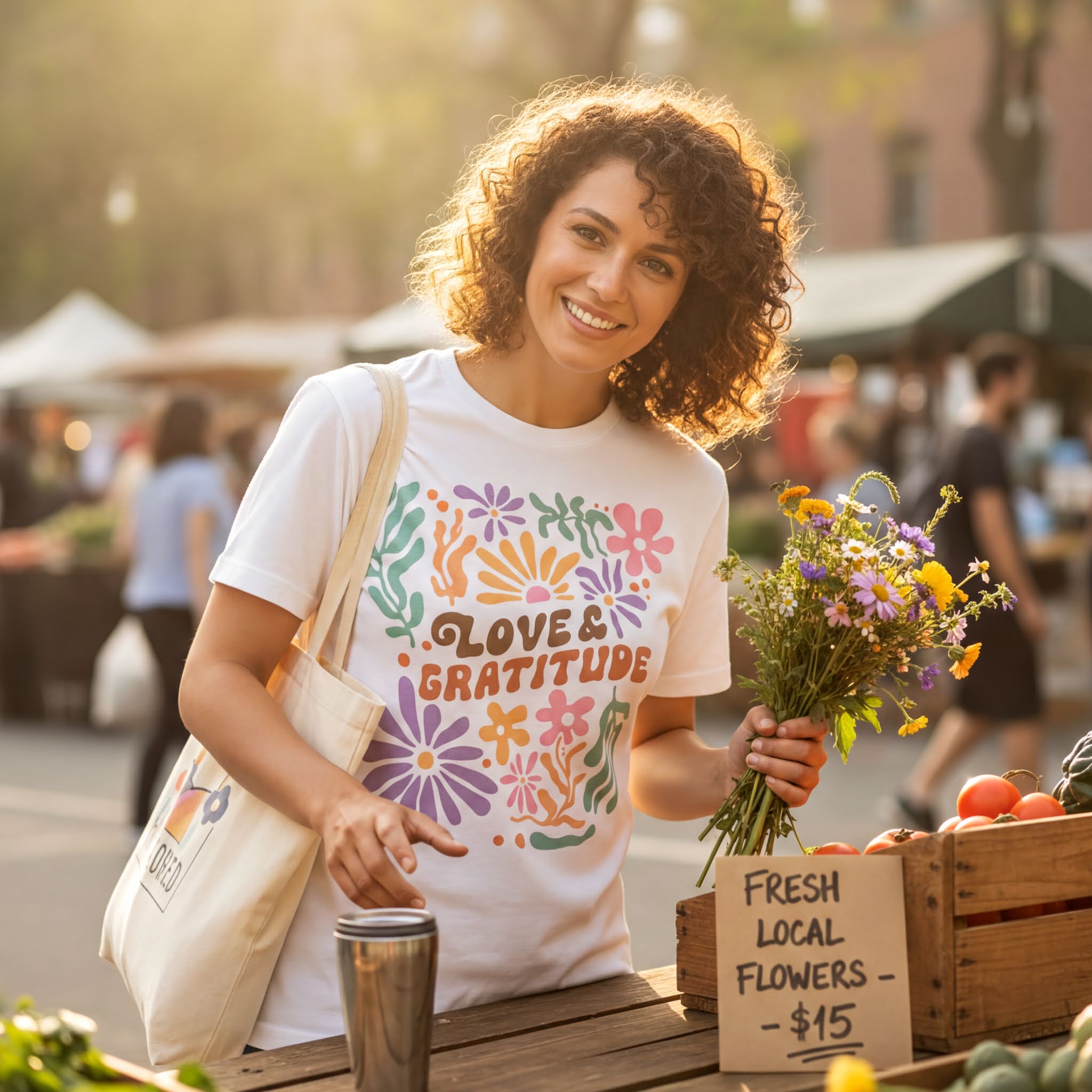 Floral Gratitude T-Shirt – Unisex Cotton Tee | Comfortable Casual Wear Shirt - T-Shirt | Sunflower Soul Boutique