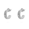 Fluted Huggie Earrings – Lightweight Gold Hoop Earrings | Stone Studded Sparkle - Earrings | Sunflower Soul Boutique