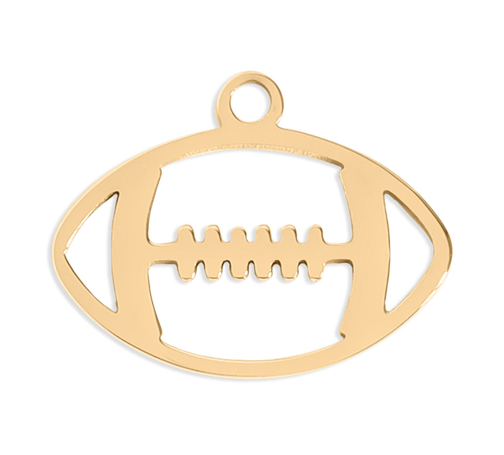 18K Gold Football Charm – Waterproof PVD Coated Stainless Steel Pendant