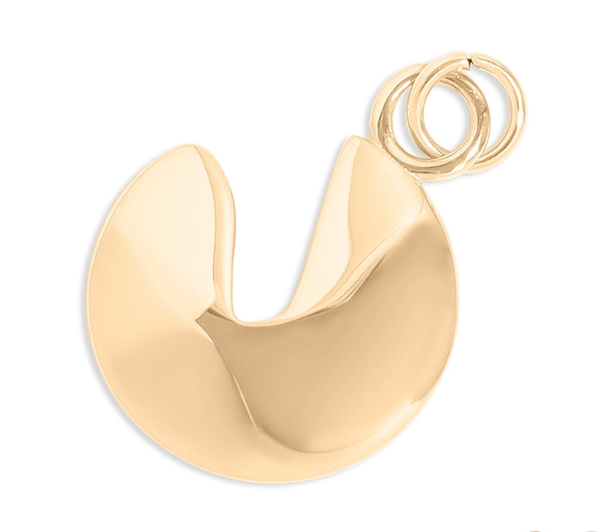 18K Gold Charm – Waterproof PVD Coated Fortune Cookie Pendant | Lucky Keepsake Jewelry