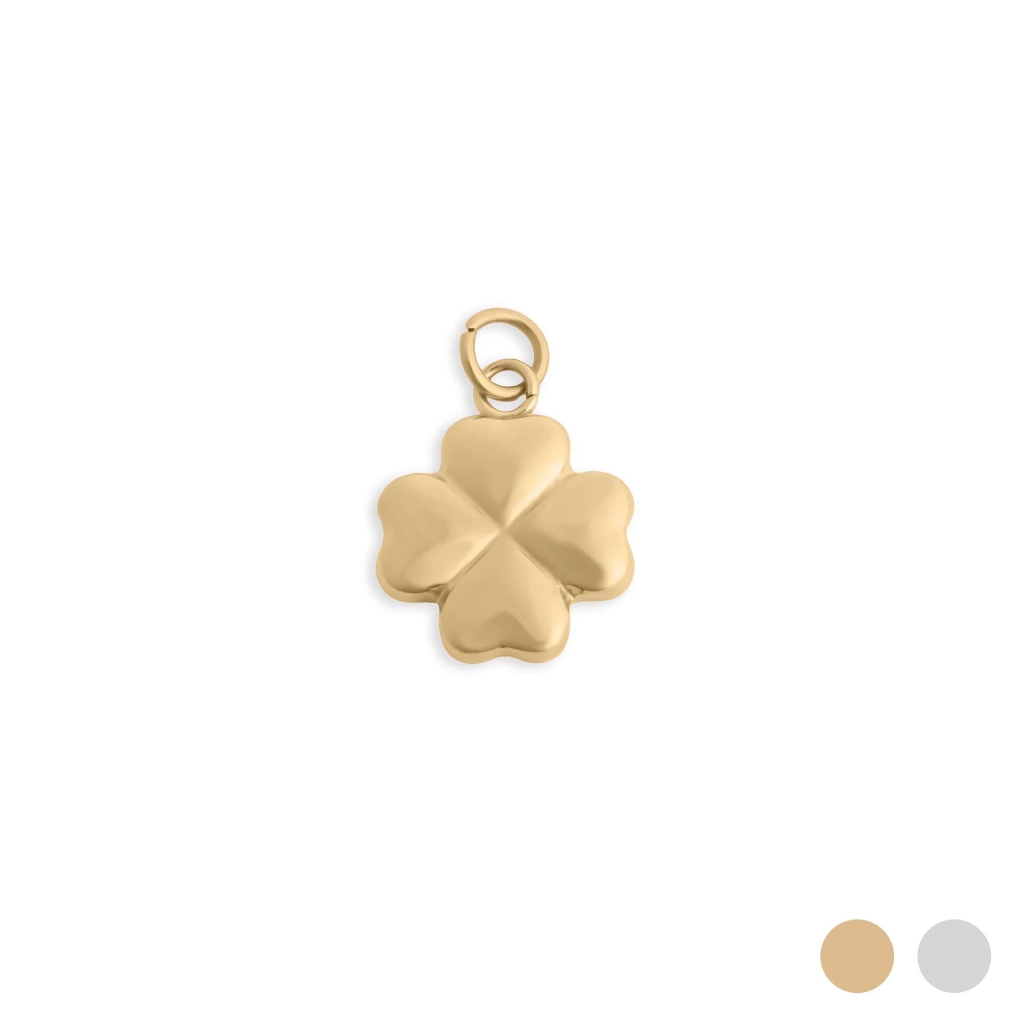 Four Leaf Clover Charm – 18K Gold Jewelry PVD Gold Coated Stainless Steel Luck Bracelet - Charms | Sunflower Soul Boutique