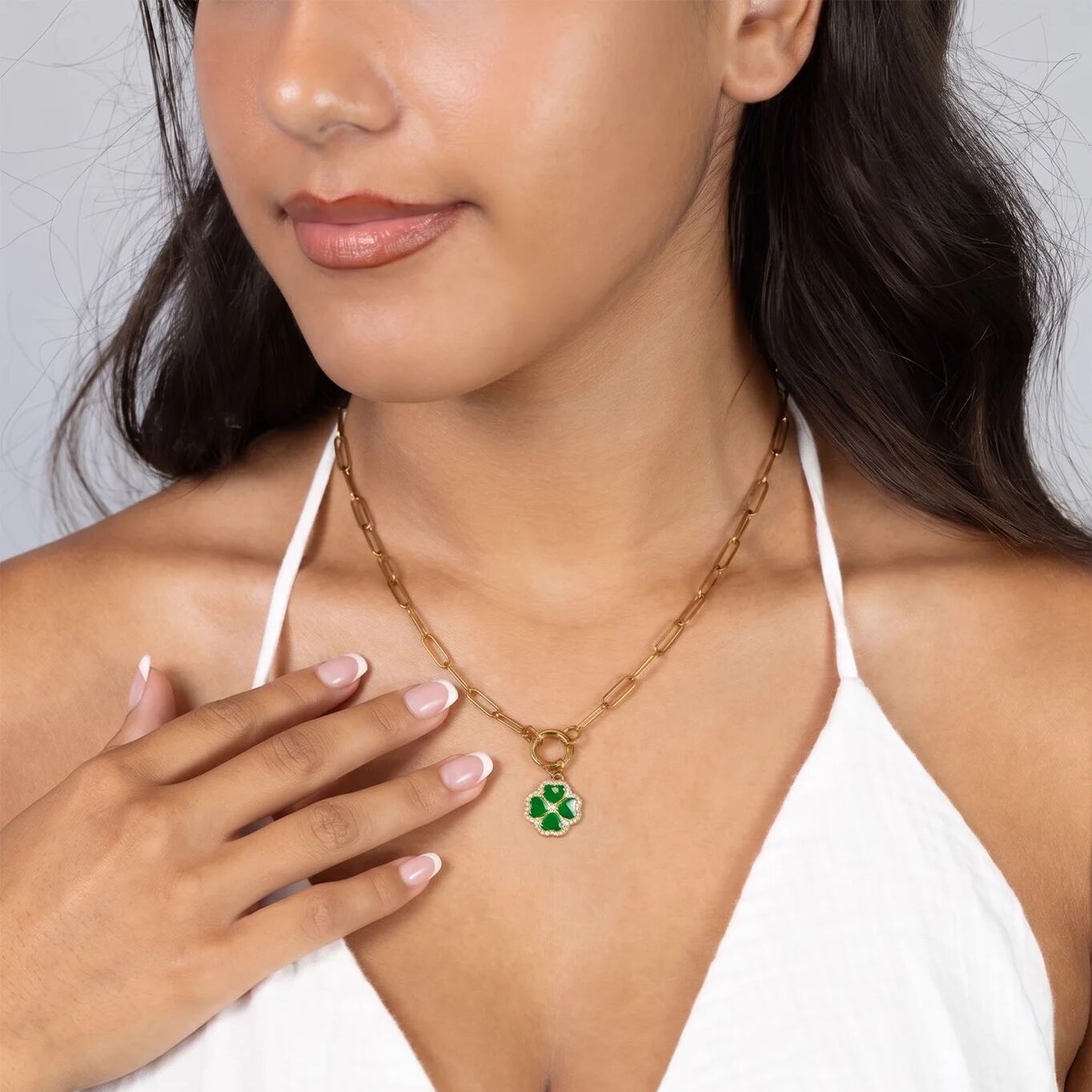 Four Leaf Clover Charm – 18K Gold PVD Coated Stainless Steel Green Enamel Lucky Gift - Charms | Sunflower Soul Boutique