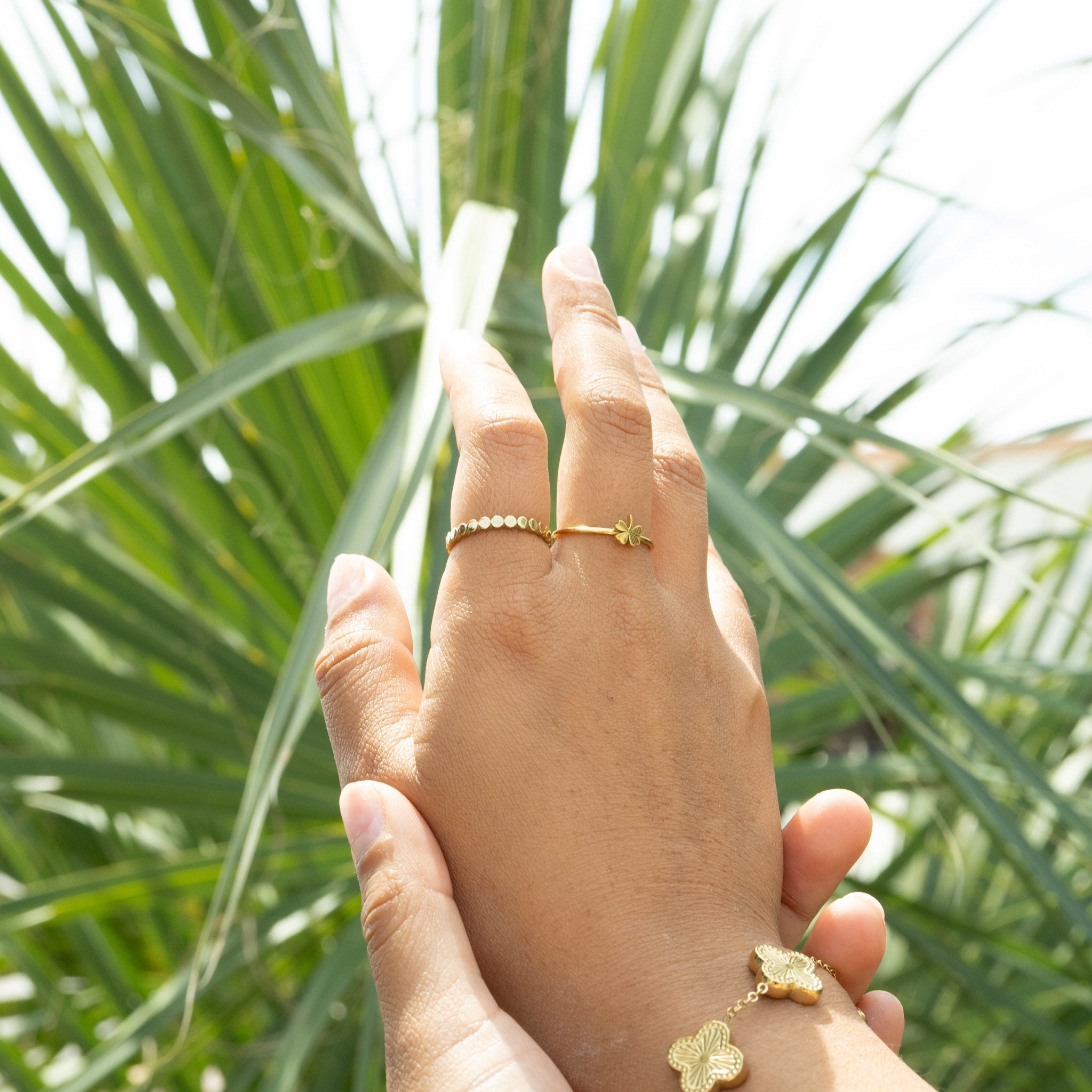 Four Leaf Clover Ring – 18K Gold PVD Stainless Steel | Hypoallergenic Waterproof Jewelry - Ring | Sunflower Soul Boutique