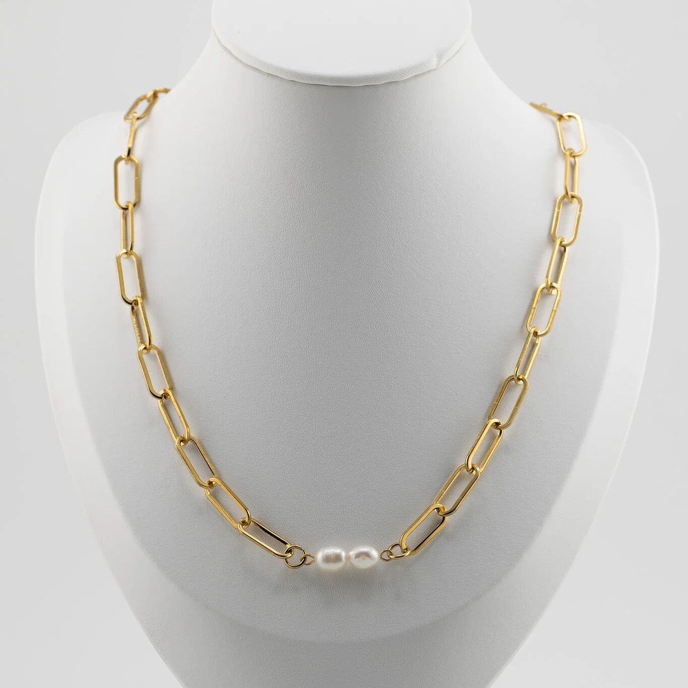 Freshwater Pearl Connector – Double Pearl Charm | 18K Gold Stainless Steel - Charms | Sunflower Soul Boutique