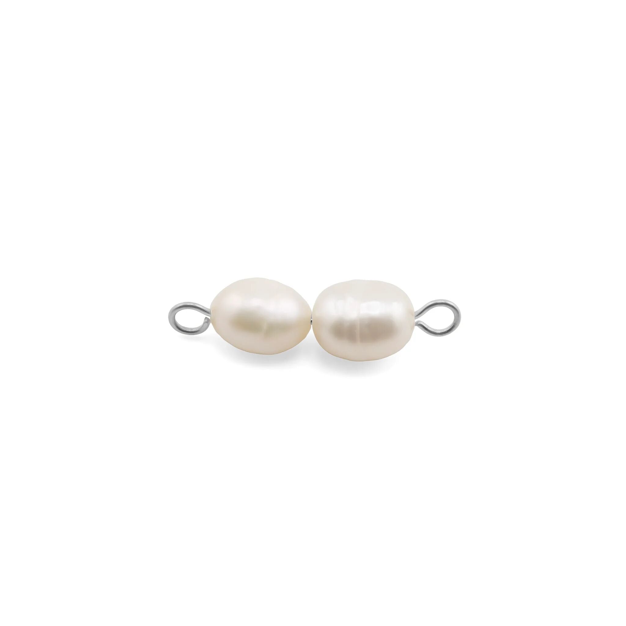 Freshwater Pearl Connector – Double Pearl Charm | 18K Gold Stainless Steel - Charms | Sunflower Soul Boutique