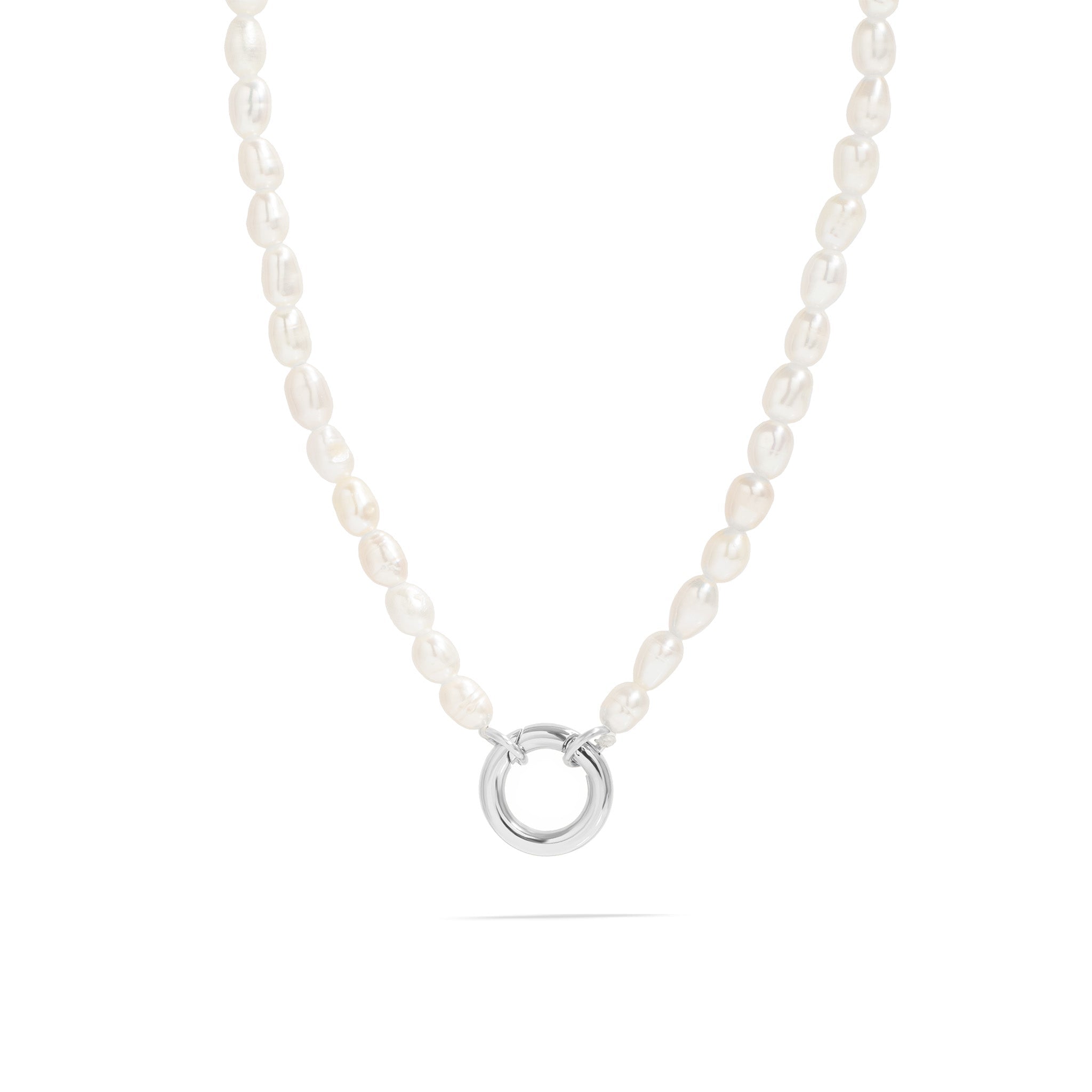 Freshwater Pearl Necklace – 18K Gold Charm Holder | Waterproof Stainless Steel Jewelry - Necklace | Sunflower Soul Boutique