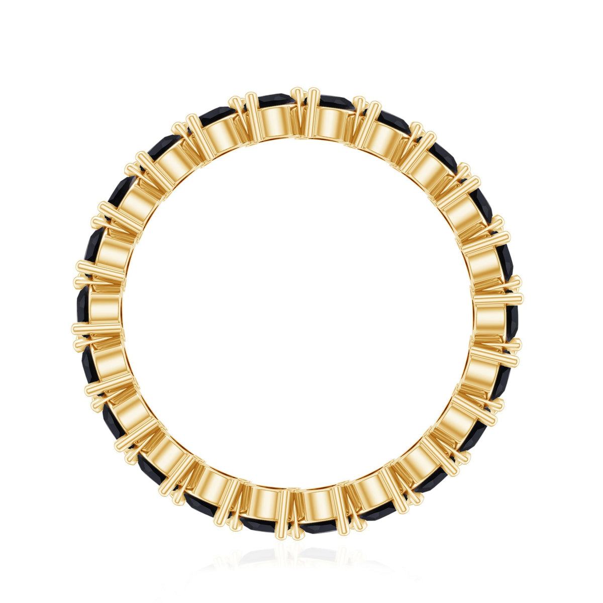 Genuine Pear Shaped Black Onyx Stackable Wedding Band