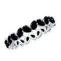 Genuine Pear Shaped Black Onyx Stackable Wedding Band