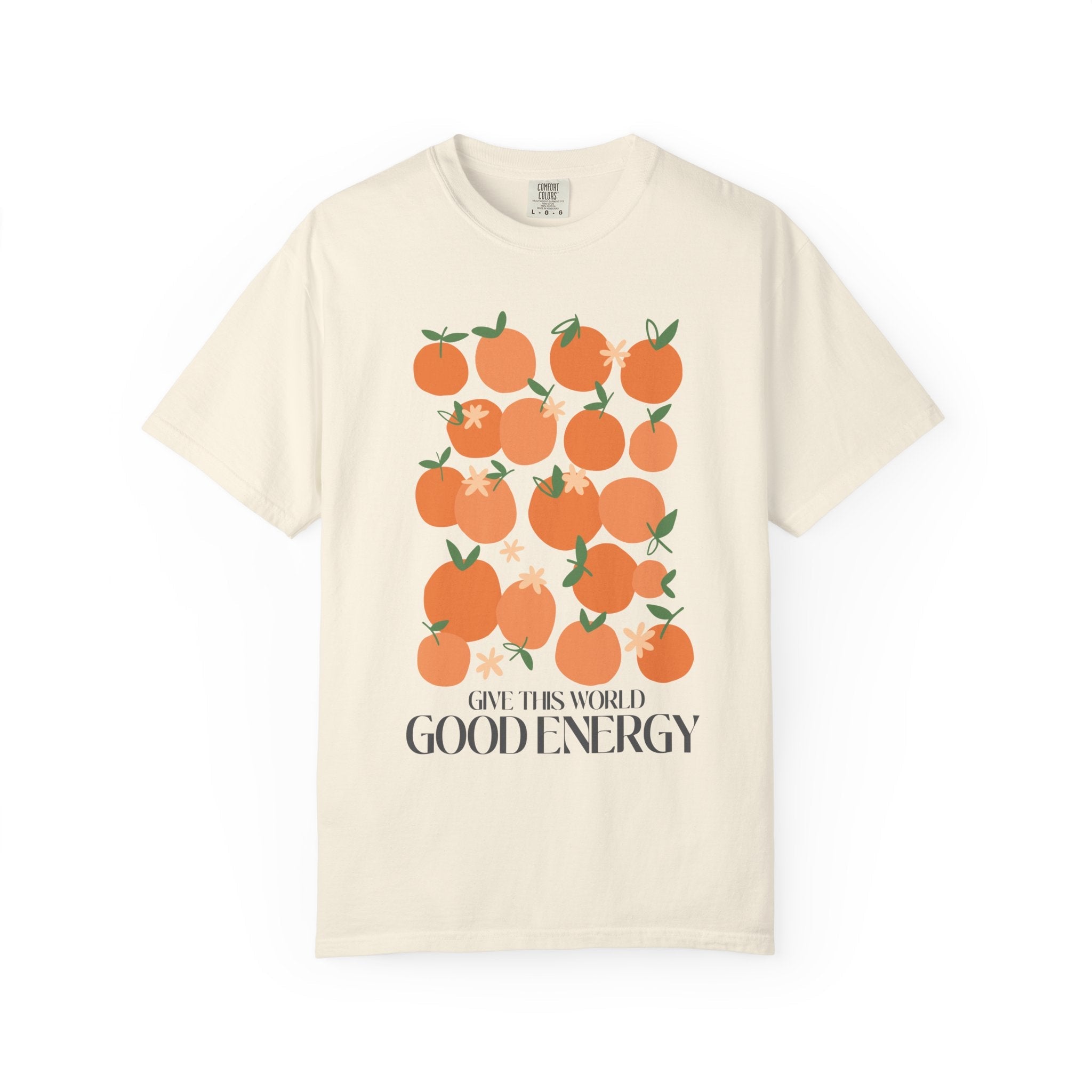 Give Good Energy Tee – Unisex Cotton T-Shirt With Bright Orange Print & Motivational Quote - T-Shirt | Sunflower Soul Boutique