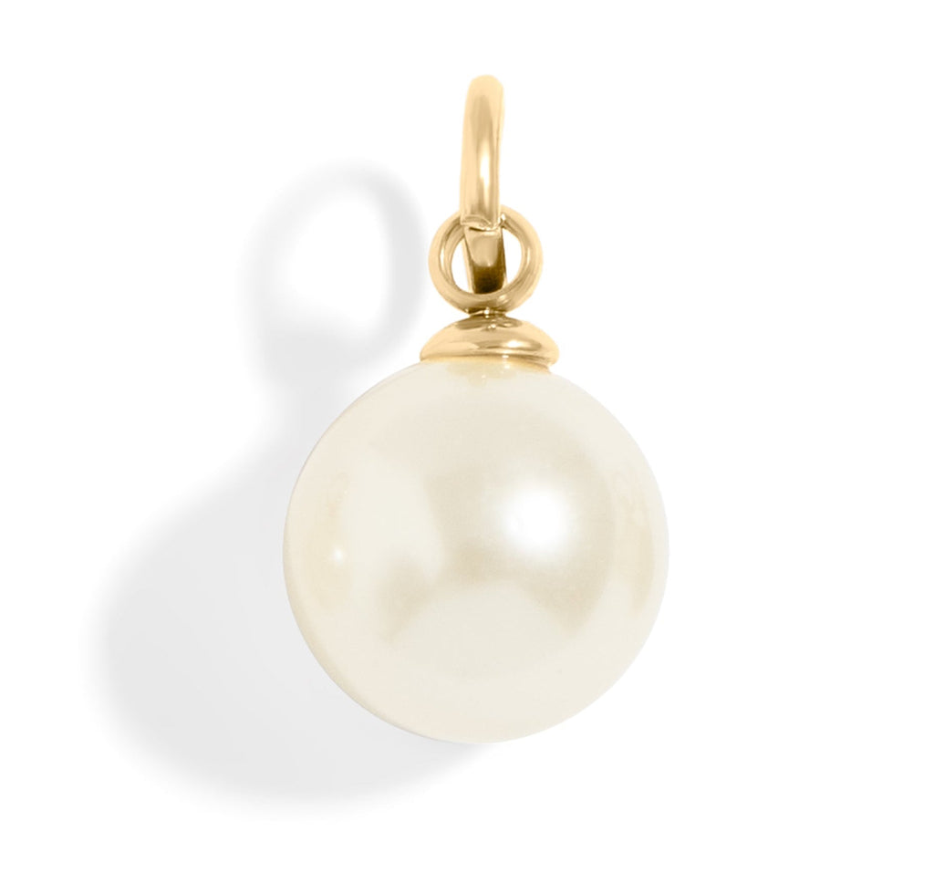 Glass Pearl Charms – Durable 8mm Gold Hoop Charm With 18K Gold Coating - charm | Sunflower Soul Boutique