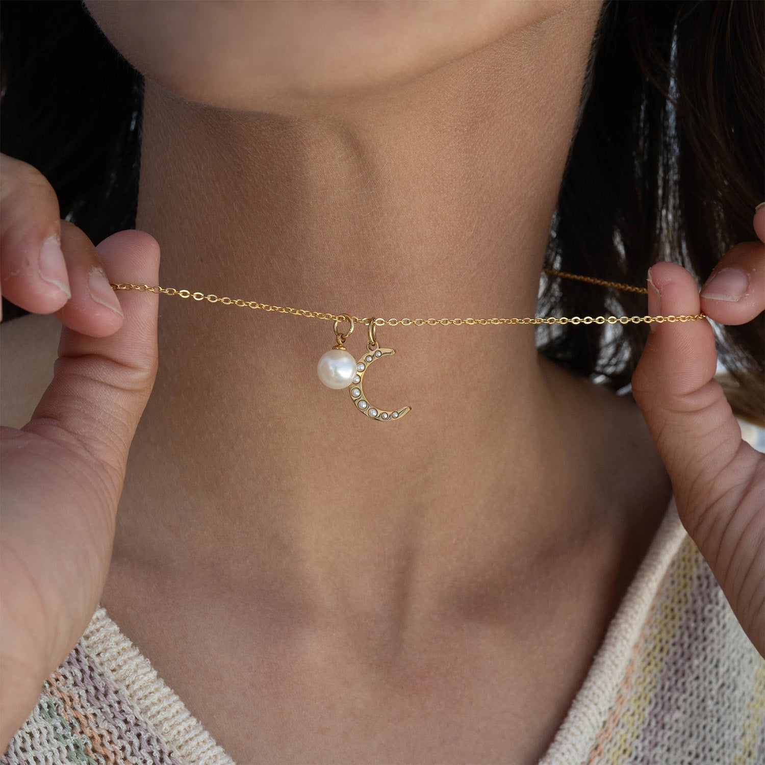 Glass Pearl Charms – Durable 8mm Gold Hoop Charm With 18K Gold Coating - charm | Sunflower Soul Boutique