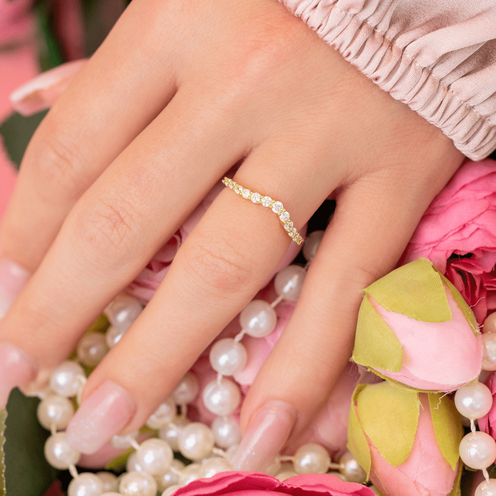 Gloria Stackable Ring in Gold - The Perfectly Stackable Superstar!