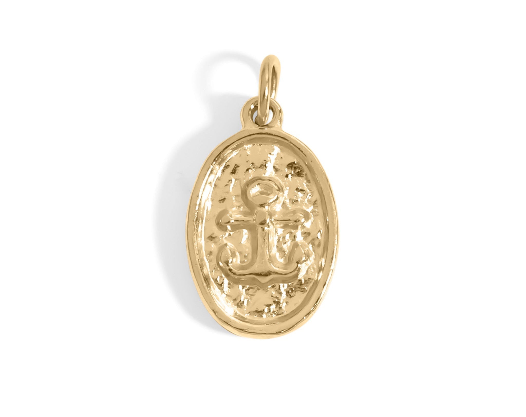 Gold Anchor Pendant – 18K Gold Jewelry Waterproof Stainless Steel Charm Necklace - charm | Sunflower Soul Boutique
