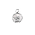 Gold Angel Pendant – 18K Gold Jewelry Round MOP Charm with CZ Stones - Charms | Sunflower Soul Boutique