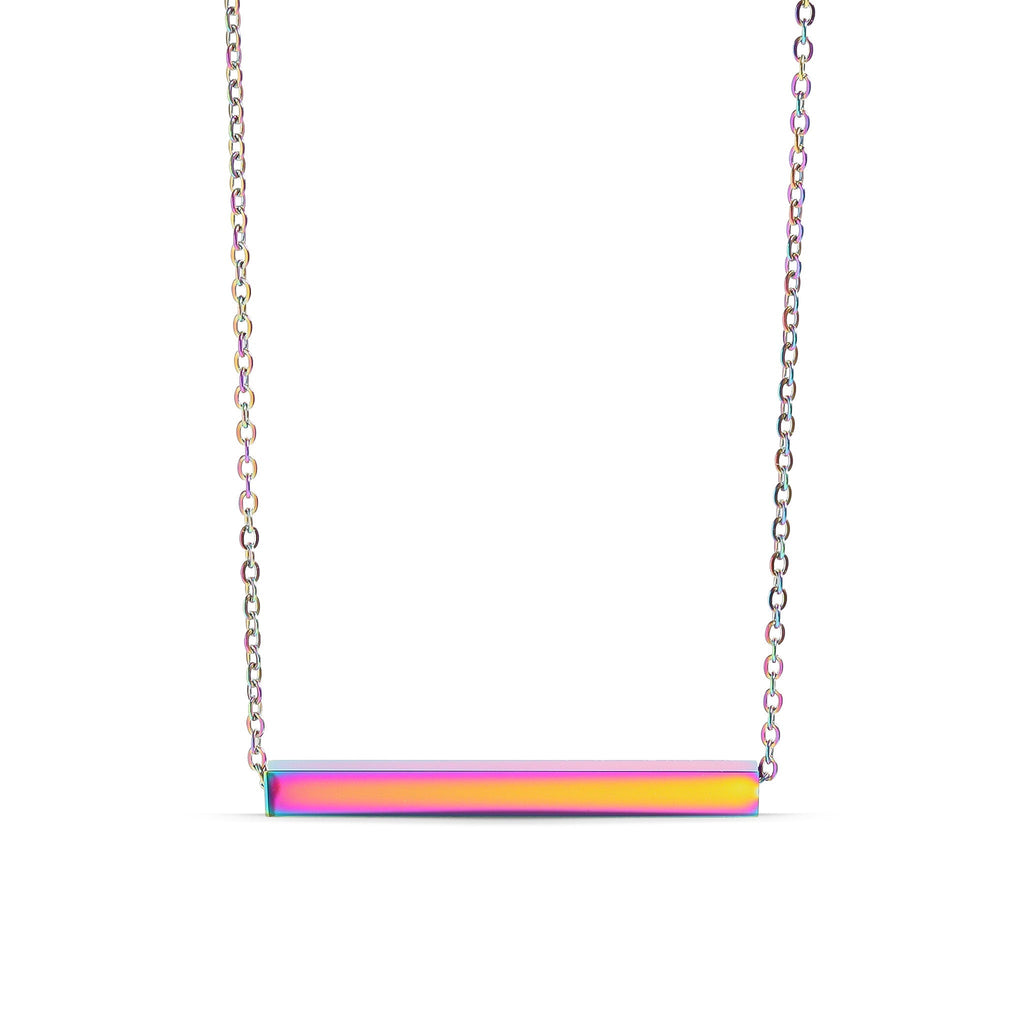 Gold Bar Necklace - 18K PVD Stainless Steel Square Horizontal Pendant - Necklaces | Sunflower Soul Boutique