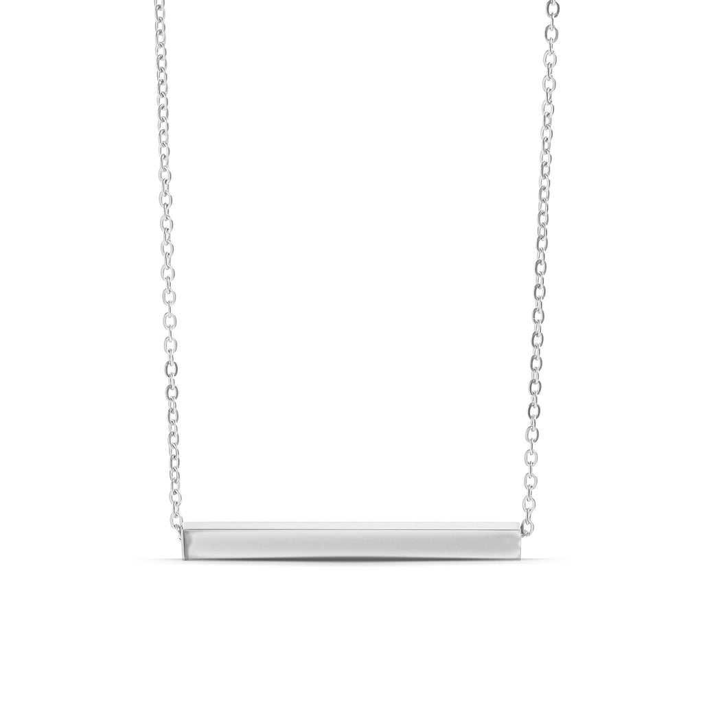 Gold Bar Necklace - 18K PVD Stainless Steel Square Horizontal Pendant - Necklaces | Sunflower Soul Boutique