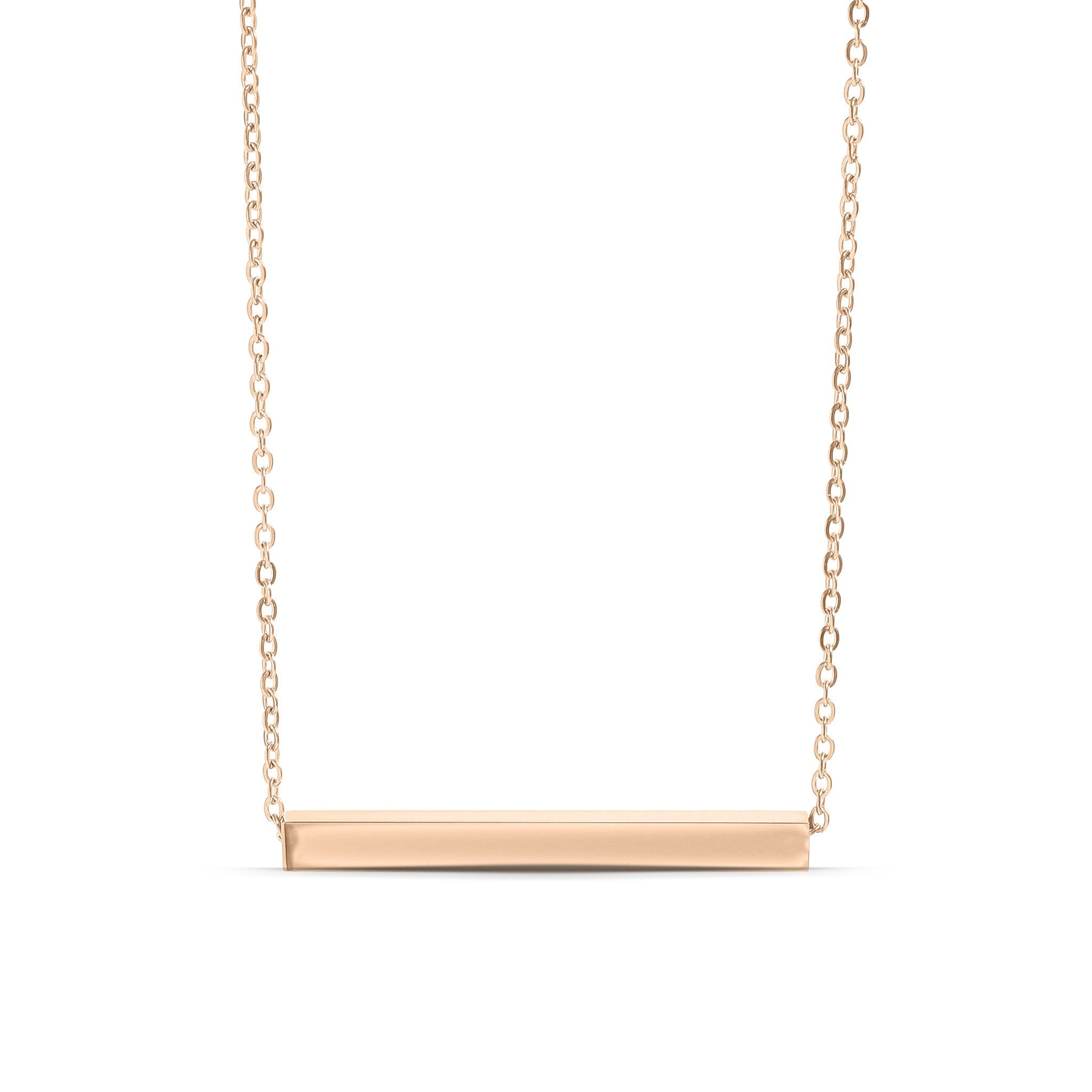 Gold Bar Necklace - 18K PVD Stainless Steel Square Horizontal Pendant - Necklaces | Sunflower Soul Boutique