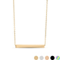 Gold Bar Necklace - 18K PVD Stainless Steel Square Horizontal Pendant - Necklaces | Sunflower Soul Boutique