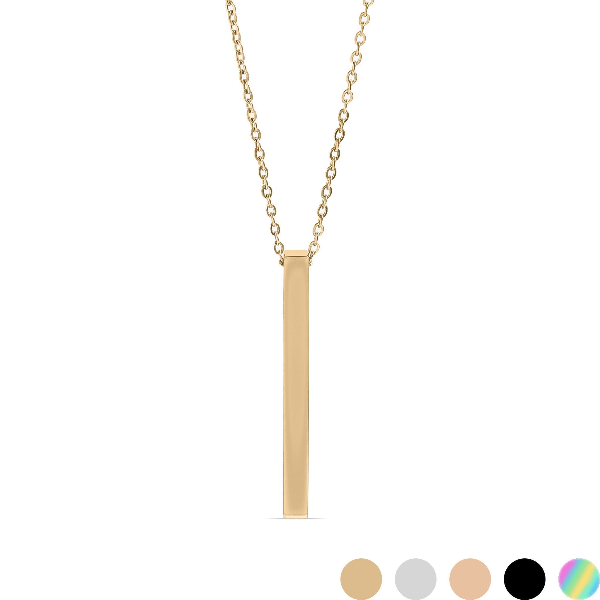Gold Bar Necklace – 18K PVD Stainless Steel | Square Pendant | Hypoallergenic Jewelry - Necklaces | Sunflower Soul Boutique