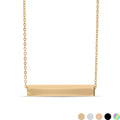 Gold Bar Necklace – Polished Horizontal Bar Pendant | 18K PVD Stainless Steel - Necklaces | Sunflower Soul Boutique