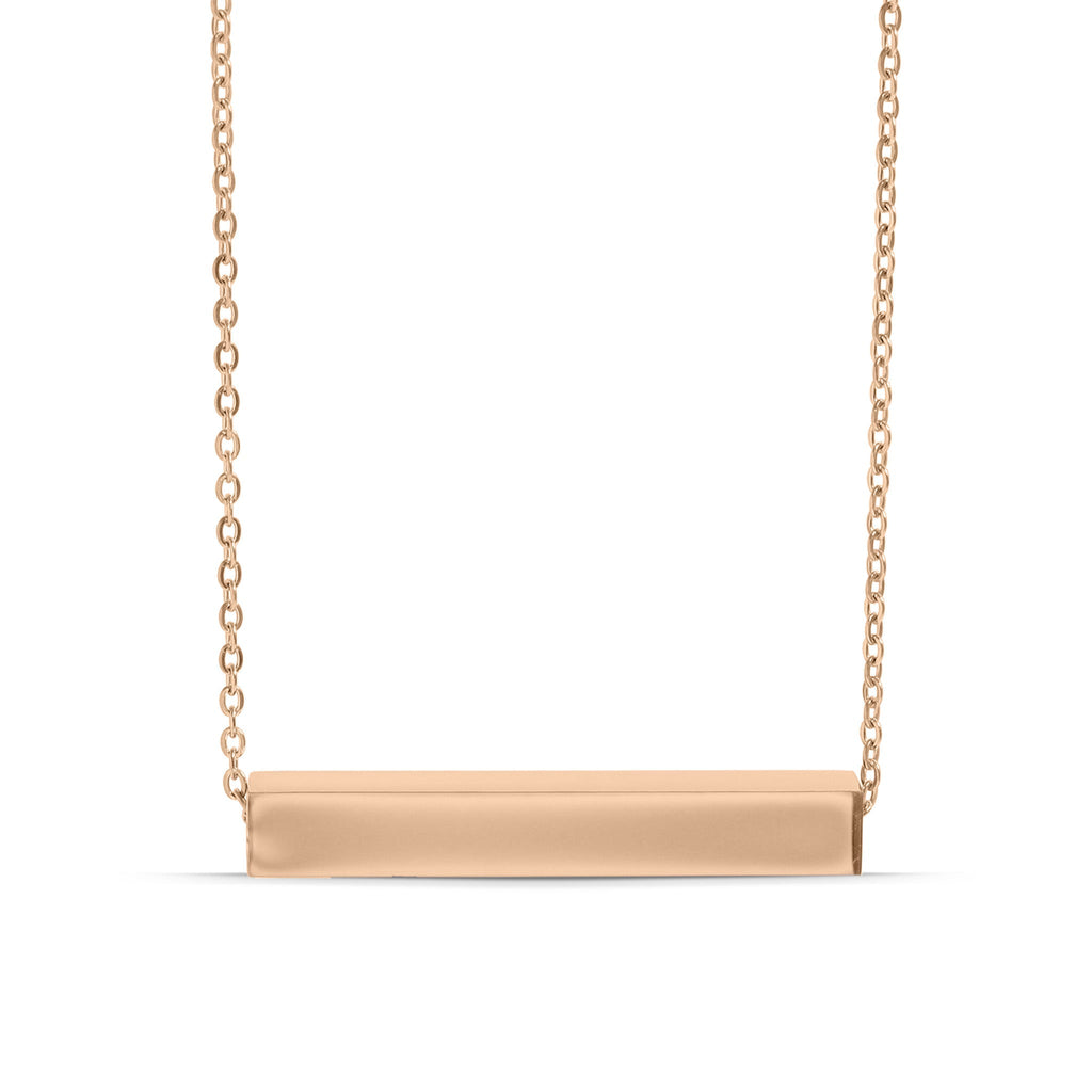 Gold Bar Necklace – Polished Horizontal Bar Pendant | 18K PVD Stainless Steel - Necklaces | Sunflower Soul Boutique