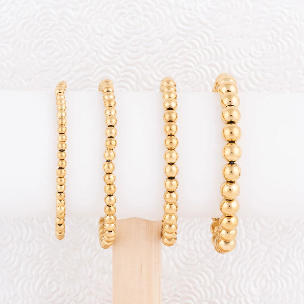 Wholesale jewelry 14K Gold Filled Plus Metal Bead Stretch Bracelet-  studio scale