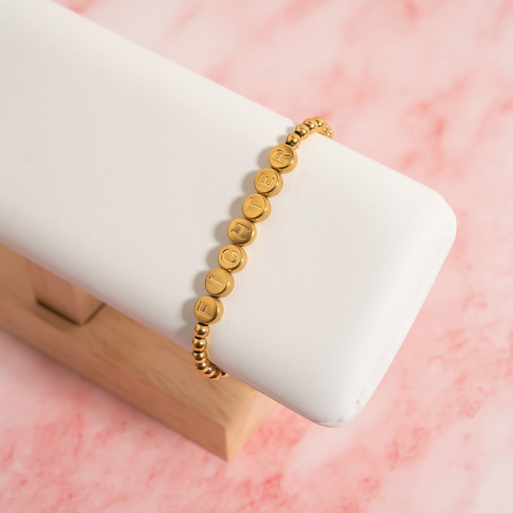 Gold Beaded Bracelet – Adjustable 18K Gold Finish Stretch Fighter Jewelry - Bracelets | Sunflower Soul Boutique