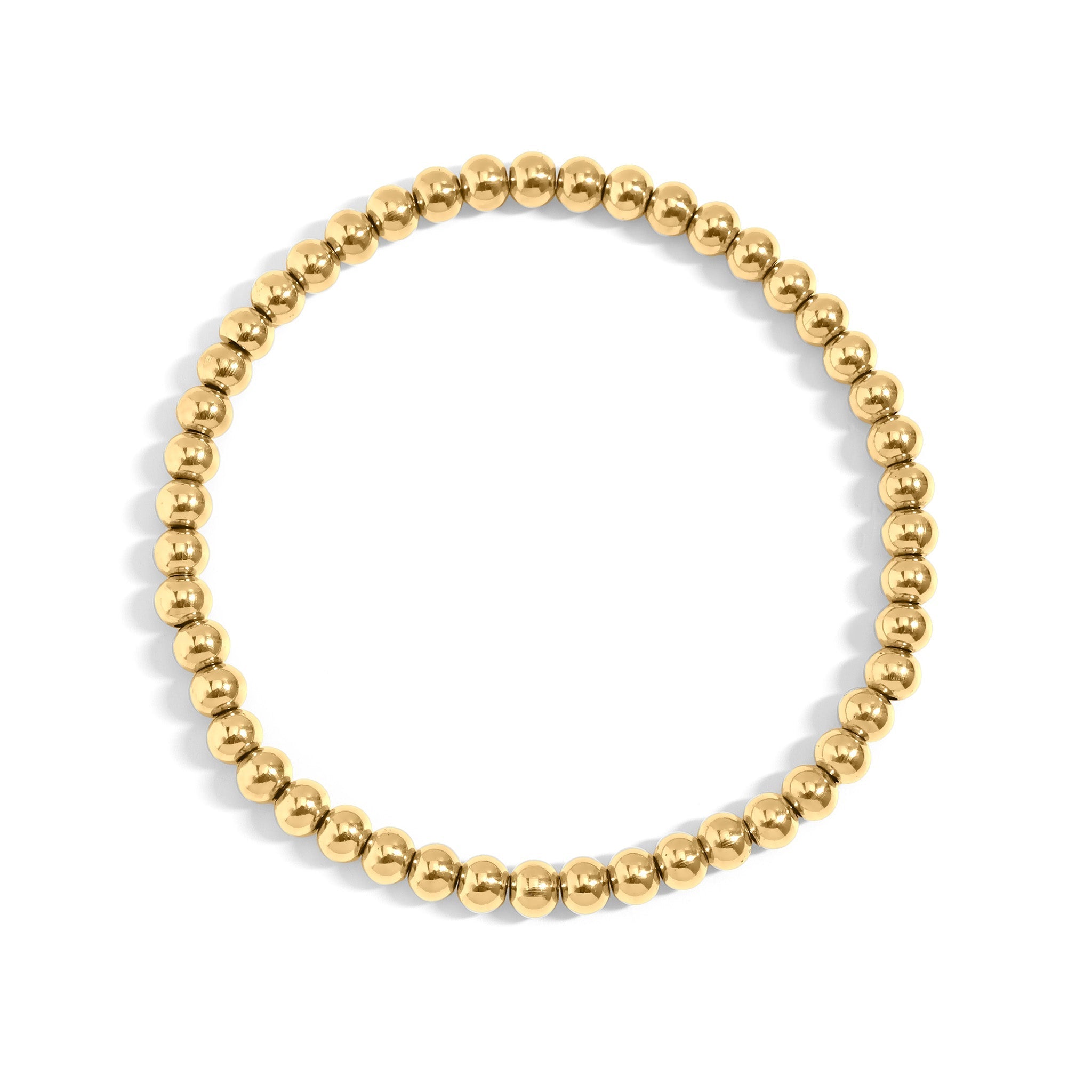 Gold Beaded Bracelet – Adjustable Stretch Stainless Steel, Hypoallergenic Jewelry - Bracelets | Sunflower Soul Boutique