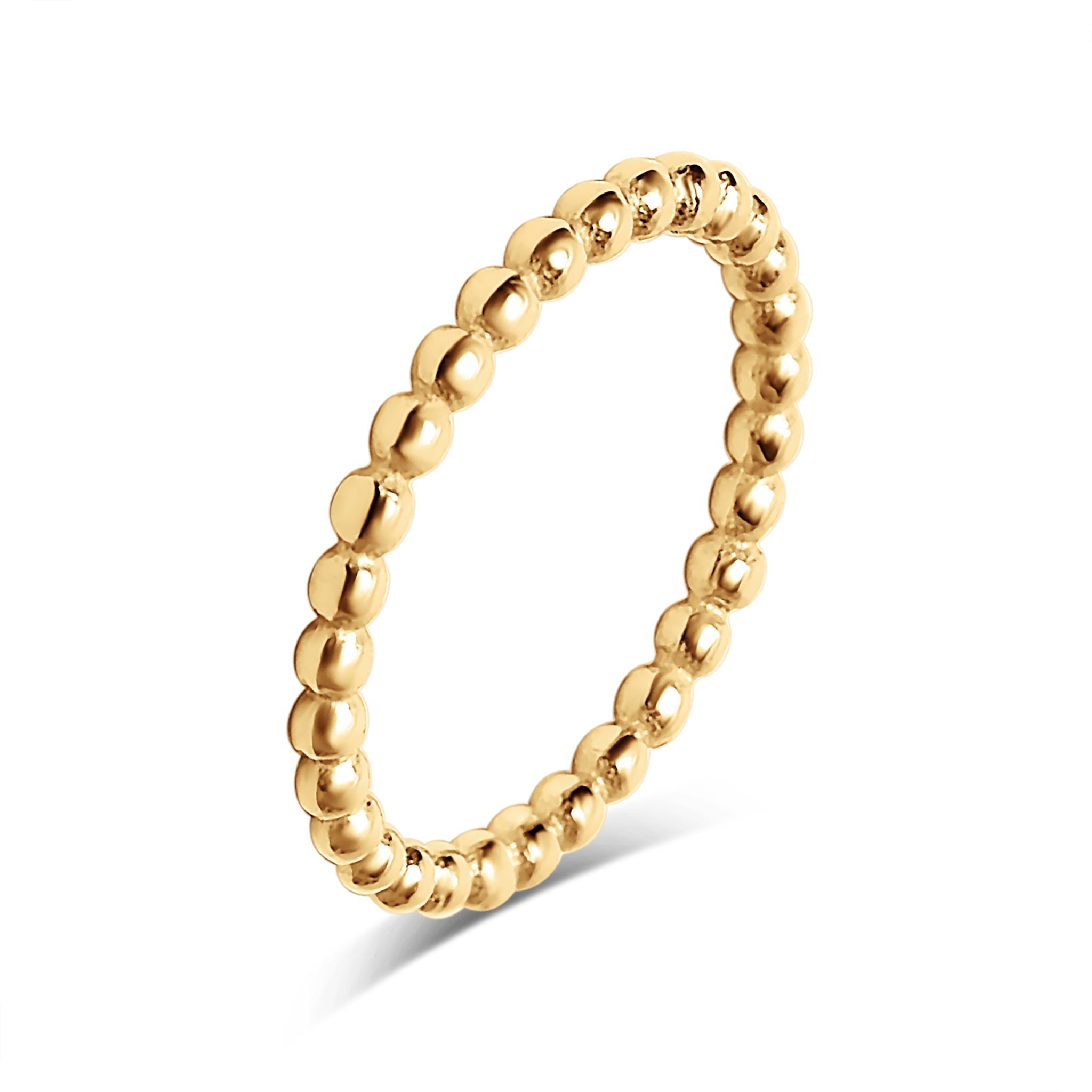 Gold Beaded Stacking Ring – Durable 18K Gold Stainless Steel Band for Everyday Wear - Ring | Sunflower Soul Boutique