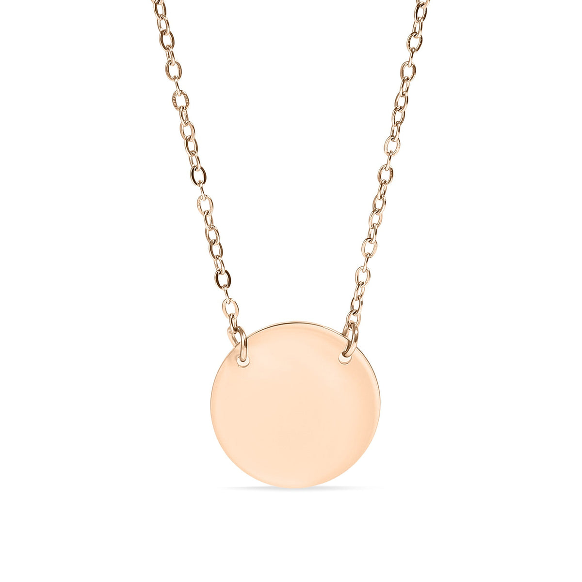Gold Blank Circle Necklace - Stainless Steel Engravable Pendant With Hypoallergenic Chain