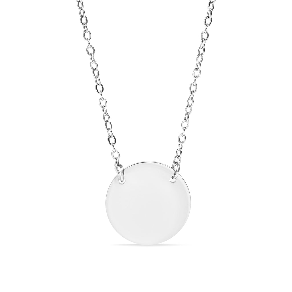 Gold Blank Circle Necklace - Stainless Steel Engravable Pendant With Hypoallergenic Chain