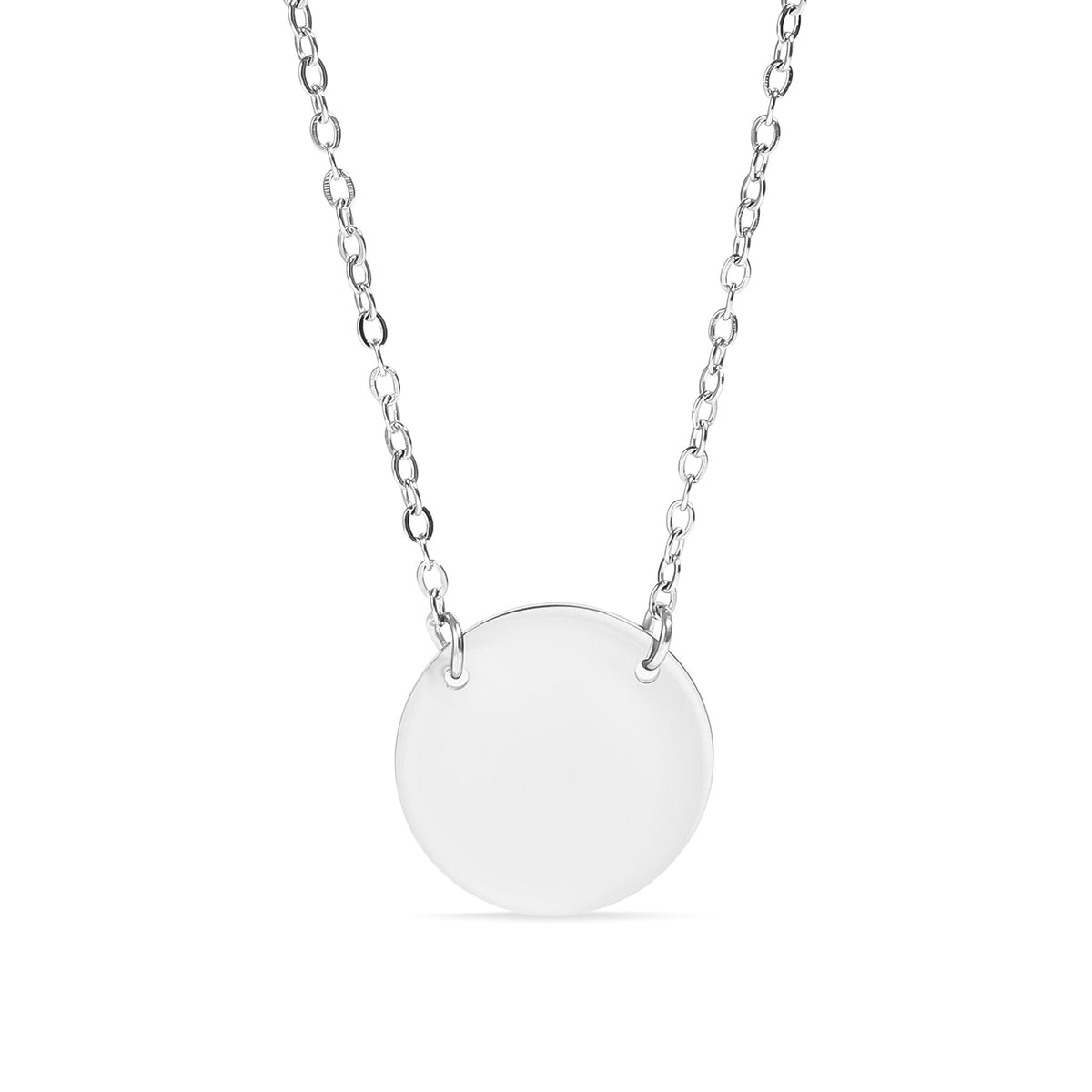 Gold Blank Circle Necklace - Stainless Steel Engravable Pendant With Hypoallergenic Chain